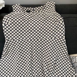 Talbots Gray and Cream Polkadot knit dress